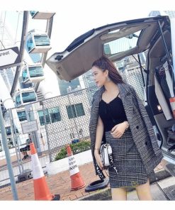 スカートスーツ | セットアップ レディース フォーマルスーツ 千鳥格子柄 アウター スカート ミニ丈 通勤 OL きれいめ オフィス 結婚式 入学 カジュアル