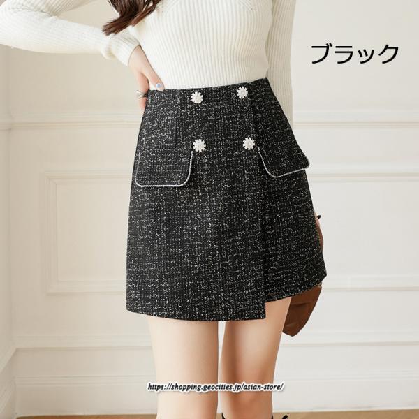 スカート | ミニレディース Aライン タイト ショート丈 キュロットラシャ 暖か カジュアル お出かけ 韓国風 2022秋冬 着回し 通勤 新作
