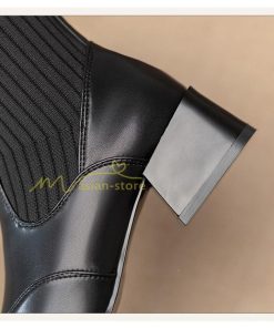 ショートブーツ | ブーツ レディース シューズ 靴 太ヒール チャンキーヒール ブーティー スクエアトゥ ソックスブーツ くつ COS コスプレ PUブーツ 合皮ブーツ