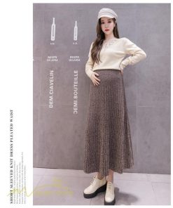 スカート | マタニティ秋 冬 ニット コーデ ロング丈 Aラインマタニティウェア 産前 産後 ゆったり ウエスト調整 きれいめ ハイウエスト 上品