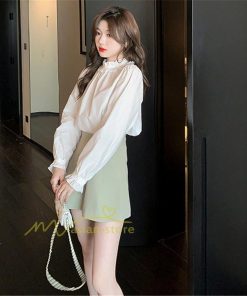 シャツ・ブラウス | ブラウス レディース きれいめ 40代 春秋 上品 無地 ブラウス 長袖 ゆったり オシャレ 韓国風 通勤 着痩せ フェミニン 30代 大人 カジュアル レース付き 50代