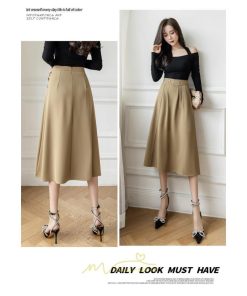 スカート | レディース ボトムス ロング丈 ミモレ丈 Aライン 楽チン 大人 きれいめ 20代 30代 40代 通勤 脚長効果 OL オシャレ 上品 ビジネス オフィス