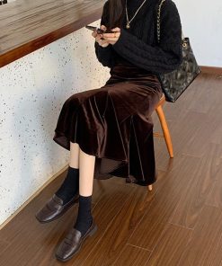 ロングスカート | マーメイドスカート ベルベット 韓国風