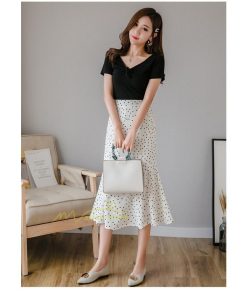スカート | マーメイドマーメイド レディース ボトムス ロング丈 美シルエット ドット柄 シフォン20代30代40代 通勤通学 春夏 カジュアル 2022