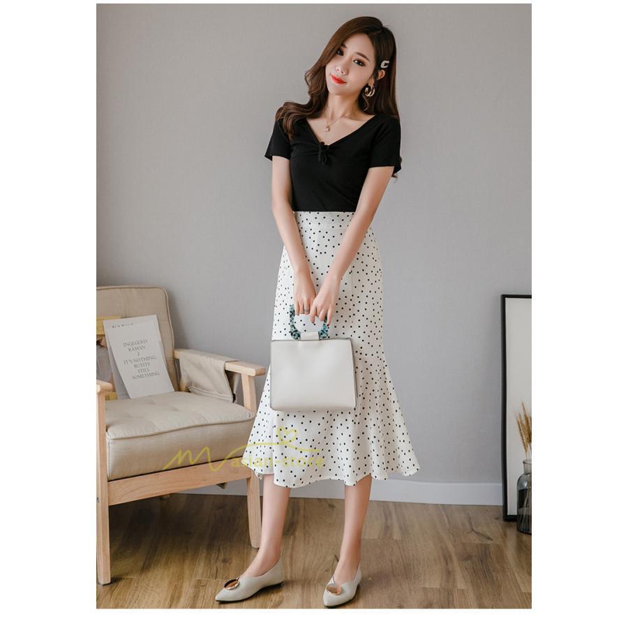 スカート | マーメイドマーメイド レディース ボトムス ロング丈 美シルエット ドット柄 シフォン20代30代40代 通勤通学 春夏 カジュアル 2022