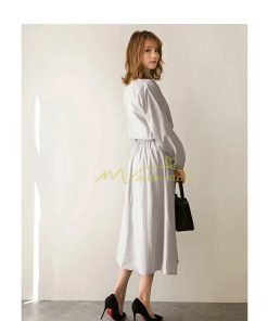 マキシ | ワンピース 秋 レディース 綿麻ワンピース ロングワンピース ウエストリボン付き 縛る 着痩せ Aラインワンピース 30代40代50代 長袖ワンピース 大人 可愛い 無地