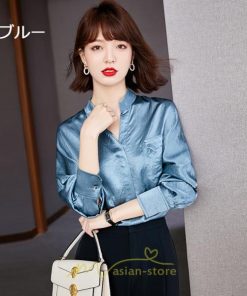 シャツ・ブラウス | ブラウス 長袖 レディース おしゃれ トップス シフォンブラウス ｖネック オフィス 通勤 ゆったり 体型カバー 秋服 可愛い オシャレ お出かけ 上品 着痩せ