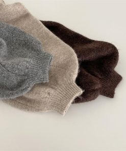 ニット・セーター | ニット レディース 秋冬 厚手 トップス セーター 秋服コーデ 長袖 パフスリーブ ボリューム感 スリット ゆったり 30代 上品 無地 大人 ニットセーター 大きめ