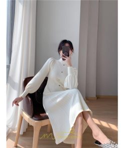 ニットワンピース | ロングワンピース ワンピース レディース ロング丈 秋 冬 ハイネック 長袖 体型カバー 秋冬 上品 OL 50代 30代 40代 通勤