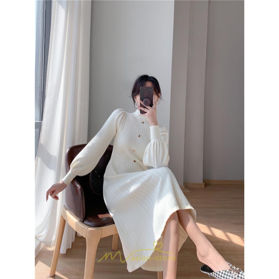 ニットワンピース | ロングワンピース ワンピース レディース ロング丈 秋 冬 ハイネック 長袖 体型カバー 秋冬 上品 OL 50代 30代 40代 通勤