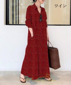 マキシ | ワンピース レディース 30代 40代 50代 ロング丈 マキシ丈 体型カバー ゆったり かわいい ポケット付き 春 夏 大きいサイズ 秋 カジュアル トップス