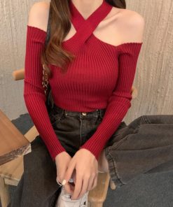 Tシャツ・カットソー | ニットトップス ホルターネック 肩出し