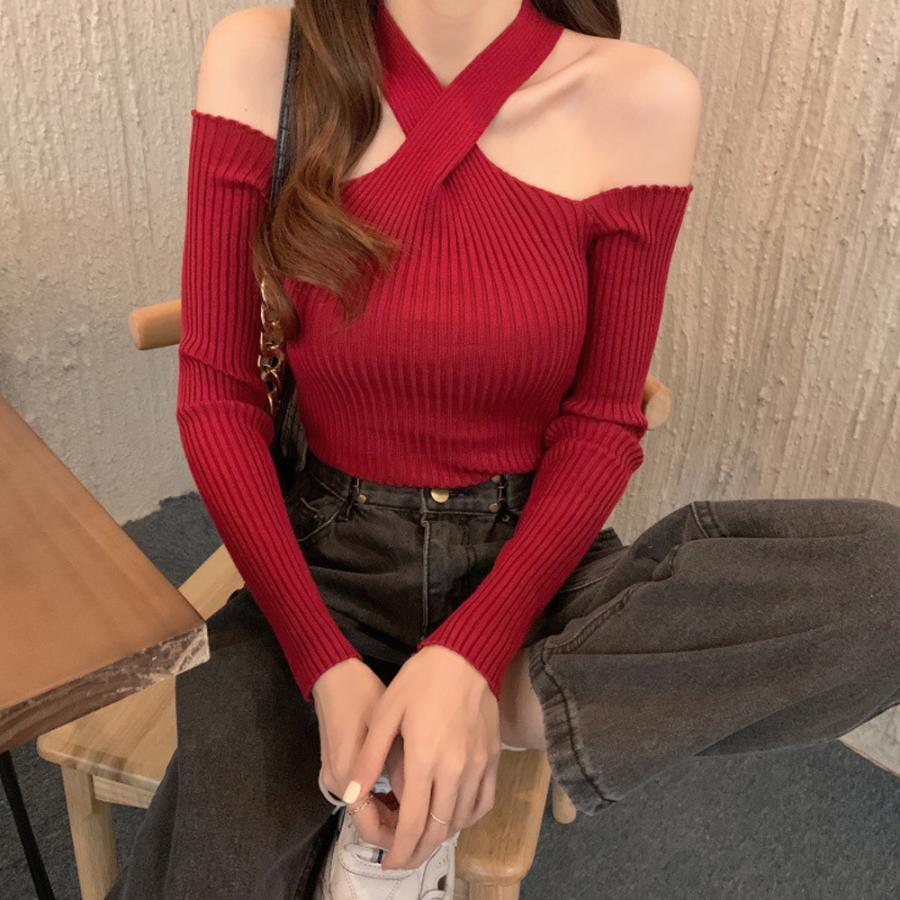 Tシャツ・カットソー | ニットトップス ホルターネック 肩出し