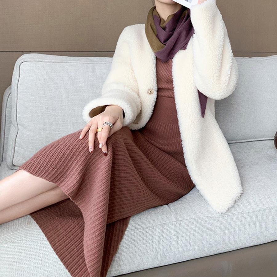 ワンピース | カシュクールニット韓国風