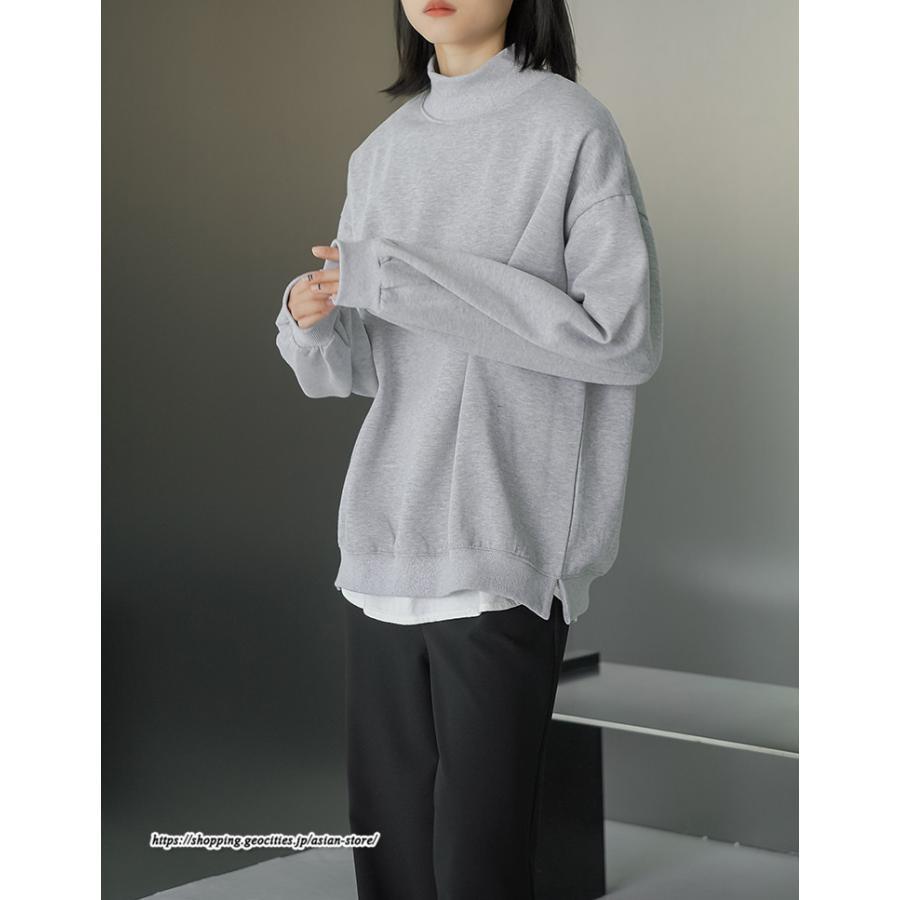 パーカー | 裏起毛トレーナー レディース スウェット トップス ボリューム感 ビッグシルエット オーバーサイズ あったか トレーナー 無地 秋冬 軽い しっとり