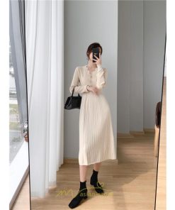 ニットワンピース | ワンピース 春 春服 レディース 長袖 ゆったり 秋 冬 ロング丈 可愛い 2022秋冬 暖か 通勤 おしゃれ デート 20代30代40代50代 女子会 同窓会