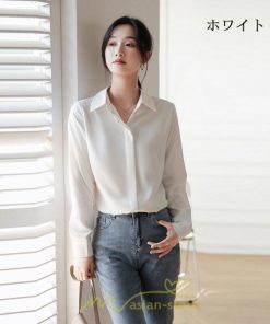 シャツ・ブラウス | ブラウス レディース オフィス 白 ホワイト おしゃれ 長袖 シャツカジュアル 制服 緑 グリーン シフォン 通勤 OL 二次会 上品 お仕事 デート お出かけ 女子会