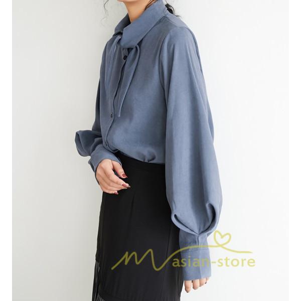 在庫ある | 短納期シフォンブラウスレディース パフスリーブシャツ ビジネスブラウストップス オフィスフォーマルシャツブラウス 薄手 春夏衣装 通学通勤 着痩せ OL 無地