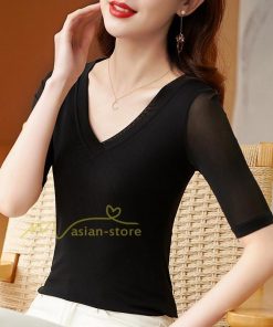 tシャツ・カットソー | Tシャツ レディース カジュアル Vネック おしゃれ 女性用 シンプル 無地 20代30代40代50代 カシュクール インナー フェミニン 上品 お出かけ 着痩せ カジュアル