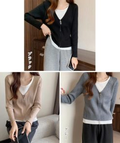 ニット・セーター | レイヤード風ニットトップス バイカラー