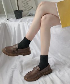 ショートブーツ | 疲れない ローファーシューズ レディース 韓国風 厚底 シンプル 可愛い 履きやすい ローヒール