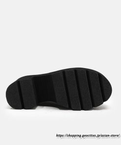 ショートブーツ | 大きいサイズ26.5cm レディース 厚底ブーツ 上品 ブーツ 秋冬 春 チャンキーヒール 太ヒール シンプル ハイヒール 大人 レースアップ 黒ブーツ