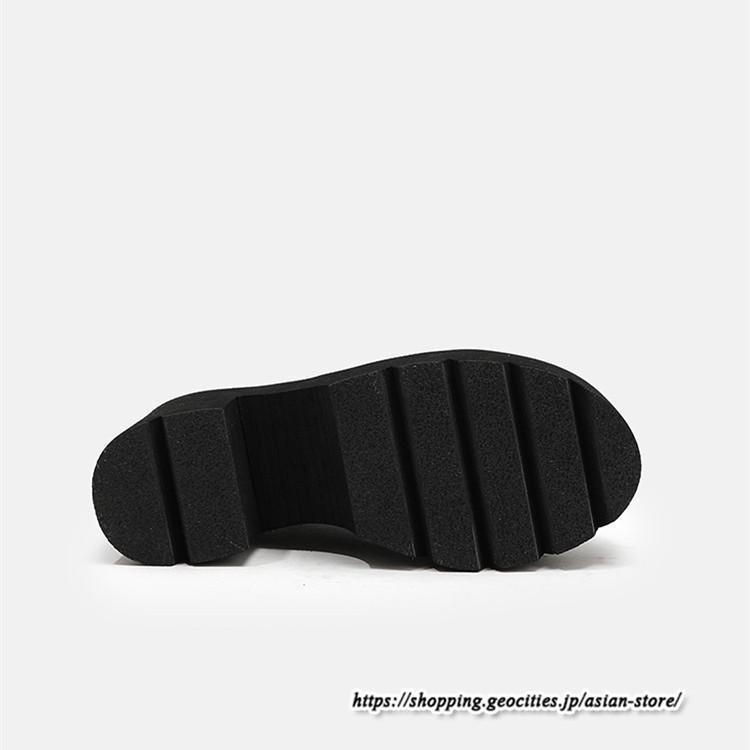 ショートブーツ | 大きいサイズ26.5cm レディース 厚底ブーツ 上品 ブーツ 秋冬 春 チャンキーヒール 太ヒール シンプル ハイヒール 大人 レースアップ 黒ブーツ