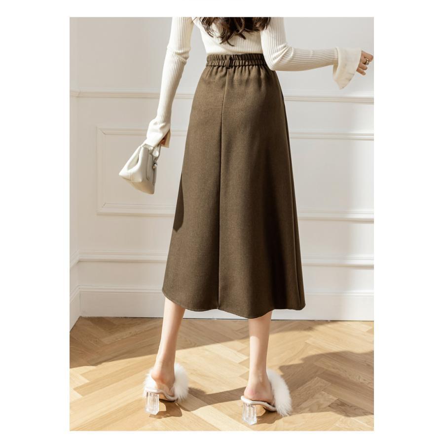 スカート | レディース ロング フレア Aライン 秋冬 ミモレ ハイウエスト 体型カバー キレイめ オシャレ フェミニン 可愛い お出かけ 着痩せ OL 通勤 通学
