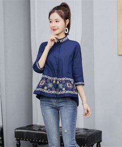シャツ・ブラウス | シャツ ブラウス レデイース 刺繍 花柄 トップス ファッション シンプル デイリーコーデ エスニック トレンド お出かけ フェミニン エレガント カジュアル