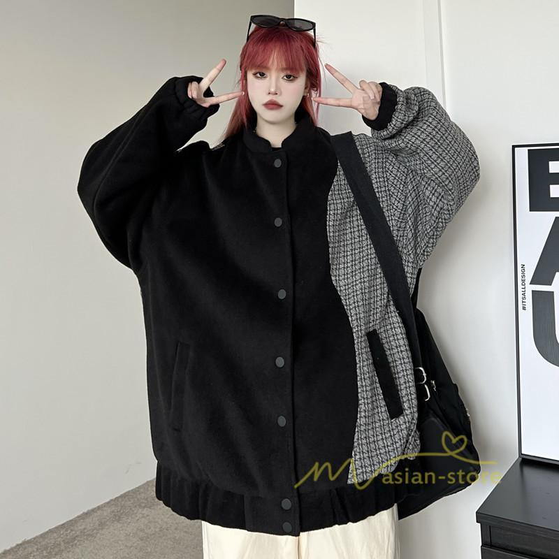 コート・ジャケット | ジャケット レディース アウター 長袖 ブルゾン メンズ スタンドカラージャケット トップス 20代30代 ゆったり 40代50代 オーバー Oversize 羽織り 秋冬