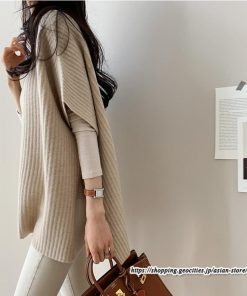 ニット・セーター | ニット レディース セーター 秋冬 春 トップス マント ポンチョ 重ね着風 大人 無地 ニットセーター 上品 サイドスリット プルオーバー ゆったり カジュアル