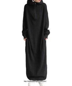 マキシ | ワンピース レディース パーカーワンピース 長袖 秋 冬 パーカー ロングワンピース ゆったり フード付き 体型カバー 40代 お洒落 通勤 上品 30代