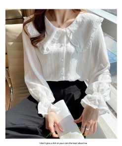 シャツ・ブラウス | ブラウス シャツ レディース 40代 上品 ブラウス きれいめ 通勤 OL ビジネス ゆったり 白  コーヒー ホワイト 秋 シフォン 夏 上品 秋コーデ 着痩せ