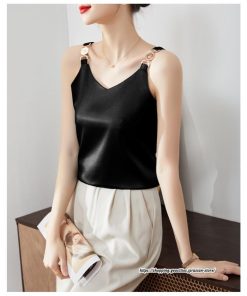 キャミソール タンクトップ | キャミソール サテン インナー レディース 重ね着 キャミ サテン生地 下着 肌着 ノースリーブ 光沢感のあるキャミソール 春 滑らかな手触り トップス 夏 秋