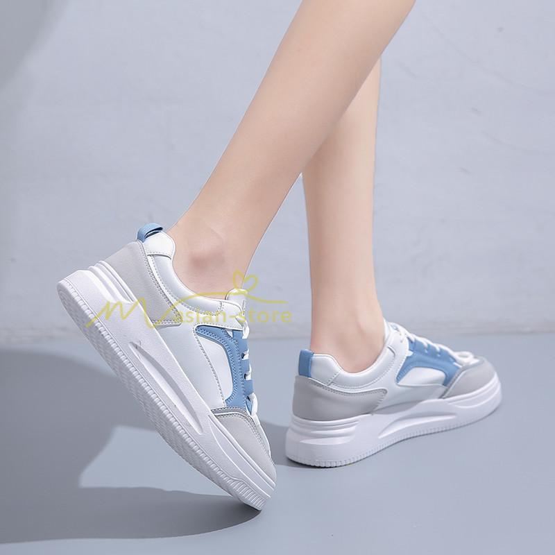 スニーカー | スニーカー レディース レディースシューズ ローカット 靴 フラットシューズ ぺたんこ ウォーキングシューズ Pu革 厚底靴 歩きやすい 厚底スニーカー 美脚