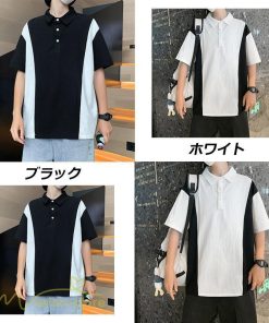 Tシャツ | ポロシャツ メンズ 切り替え メンズシャツ 半袖 カジュアル シンプル 無地 ポロ プルオーバー 夏新作 カッコウイイ トップス 半袖サマーシャツ 夏服