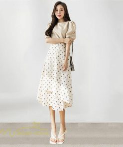 スカート | ロング 水玉 春夏 Aラインエレガント レディース 40代 ハイウェストボトムス 大人 通勤OL 体型カバー 20代 オシャレ30代 50代