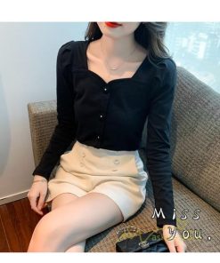 ｔシャツ・カットソー | ショート丈Tシャツ レディース 長袖Tシャツ カットソー タイト スリム 無地 トップス 綿 秋物 可愛い 小さい 通学通勤 20代30代 インナー 綿Tシャツ