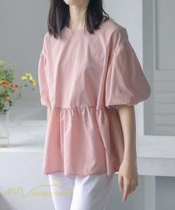 tシャツ・カットソー | Tシャツ レディース トップス サマー 半袖 無地 ゆったり ゆったり 可愛い フェイク 春物 夏服 カットソー 20代30代40代 ブラウス 薄手 体型カバー シンプル