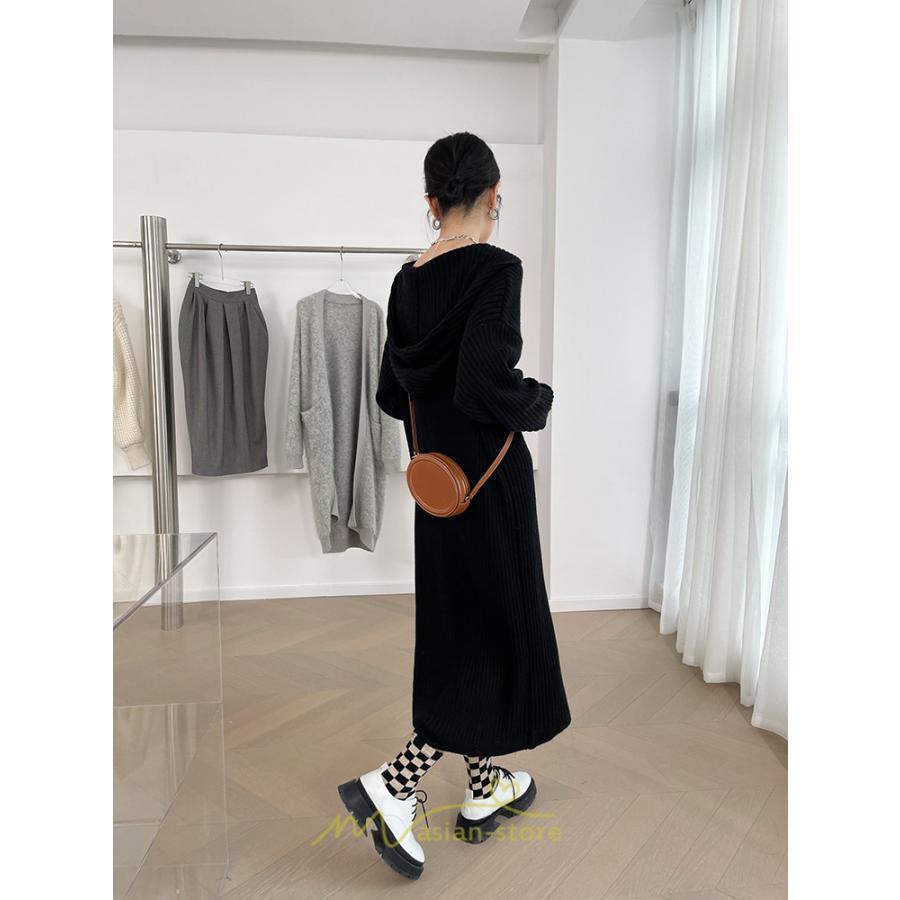 ニットワンピース | ワンピース 春 春服 レディース 長袖 ゆったり 秋 冬 ロング丈 可愛い おしゃれ 韓国風 着痩せ お出かけ 暖か 体型カバー 韓国ファッション