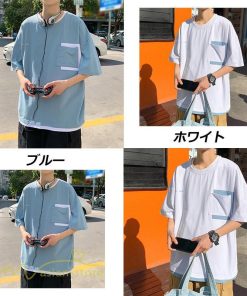 Tシャツ | Tシャツ メンズ 半袖 カットソー 切り替え 重ね着風 夏新作 サマー ファッション メンズスタイル カジュアル 大きいサイズ 夏 格好いい クルーネック