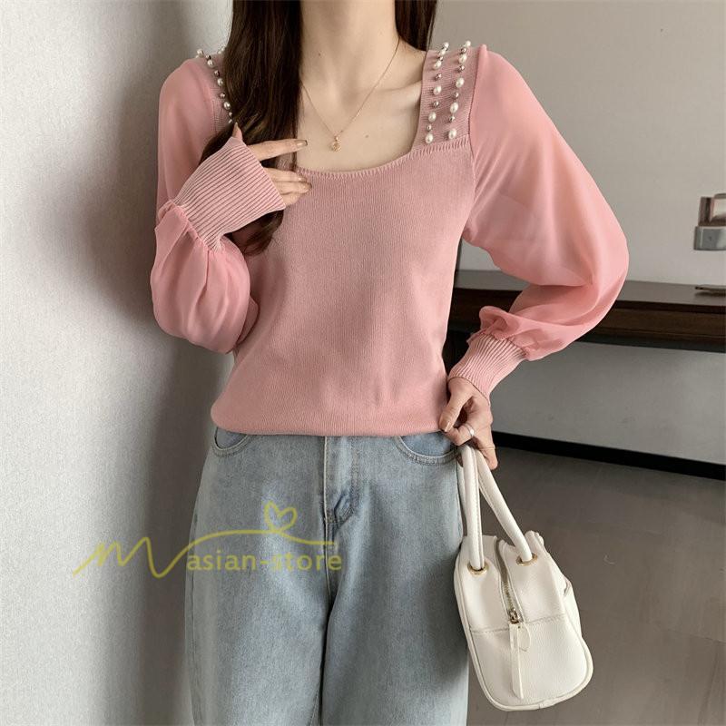 tシャツ・カットソー | カットソー トップス レディース ロンT Tシャツ 春 長袖 おしゃれ シフォンシャツ エレガント 20代30代40代 カジュアル お出かけ 着回し 通勤通学 ファッション
