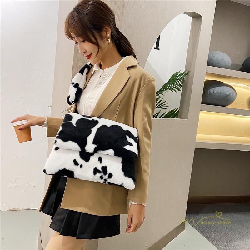 女性用バッグ | バッグ レディース ショルダーバッグ 肩掛け 可愛い 斜めがけ 鞄 かばん 黒白 もこもこ 春物