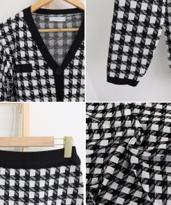 セットアップ | 千鳥柄 ニットレディース