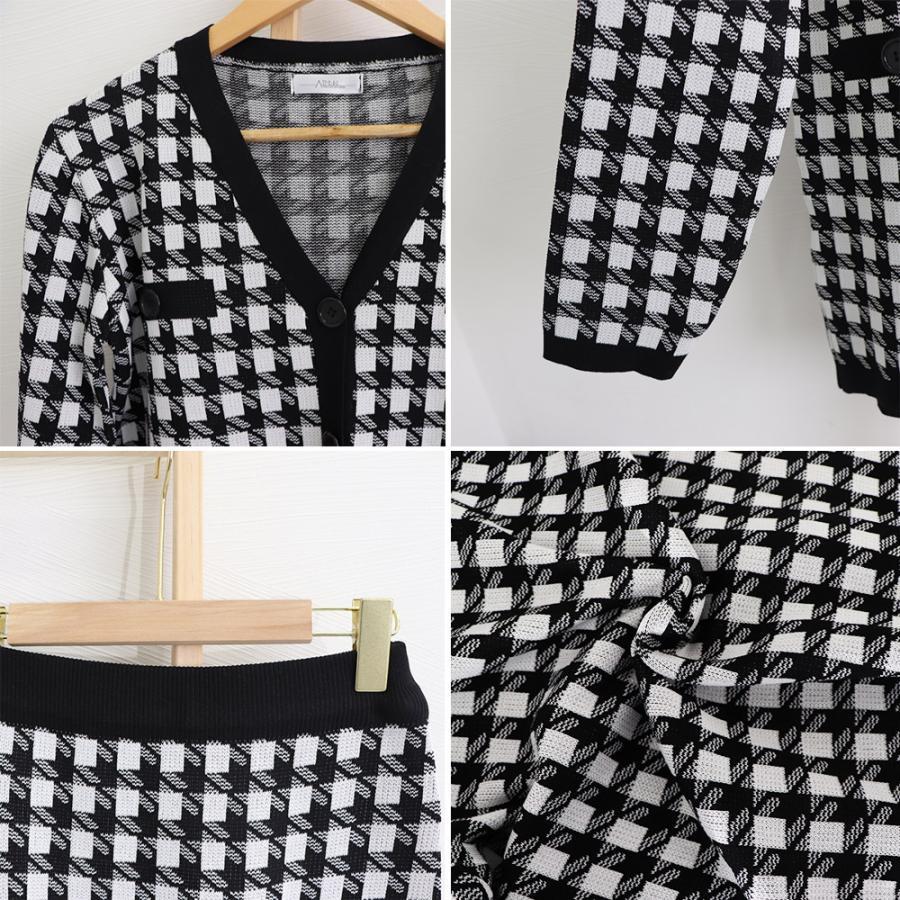 セットアップ | 千鳥柄 ニットレディース