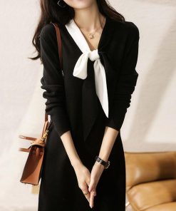 ワンピース | ニットVネック 秋冬ワンピ