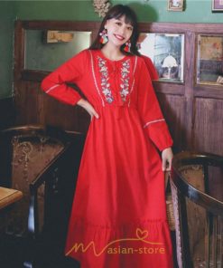 マキシ | ワンピース レディース ロング 夏秋 ゆったり 丸首 ナチュラル フレア ウィメンズ 女性用 同窓会 女子会 普段使い デート カジュアル 人気 Aライン 着やせ