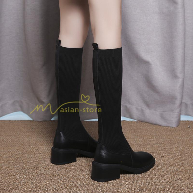 ロングブーツ | ブーツ ヒール カジュアル レディース 靴 シューズ お出かけ 秋冬 ロング丈ブーツ ジョッキーブーツ 春秋冬 美脚 黒靴 太ヒール 大人
