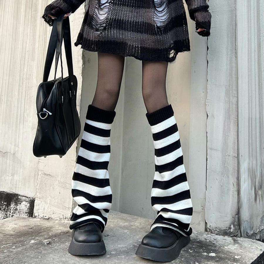 その他小物 | ボーダー柄 ニットレッグウォーマー 美脚