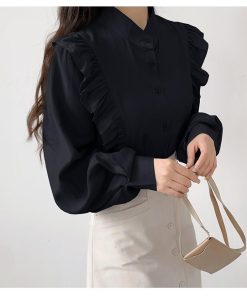 シャツ・ブラウス | ブラウス レディース きれいめ 40代 春秋 上品 無地 ブラウス 長袖 ゆったり オシャレ 韓国風 通勤 大人 着痩せ 50代 バルーンスリーブ 30代 韓国ファッション